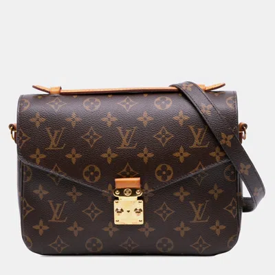 Pre-owned Louis Vuitton Brown Monogram Pochette Metis