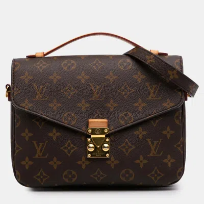 Pre-owned Louis Vuitton Brown Monogram Pochette Metis