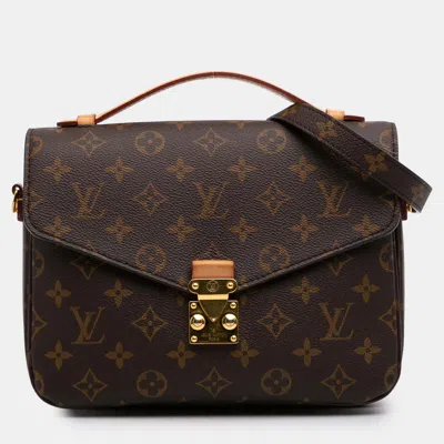 Pre-owned Louis Vuitton Brown Monogram Pochette Metis