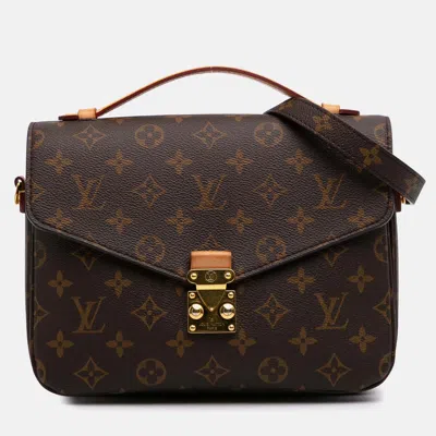 Pre-owned Louis Vuitton Brown Monogram Pochette Metis