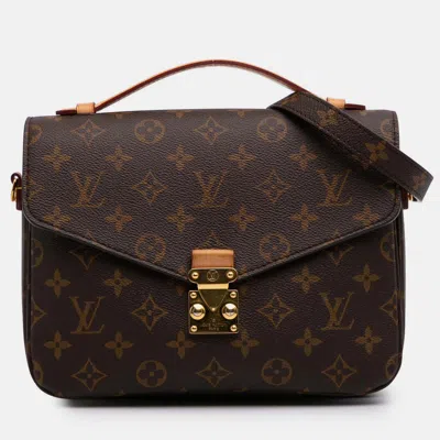 Pre-owned Louis Vuitton Brown Monogram Pochette Metis