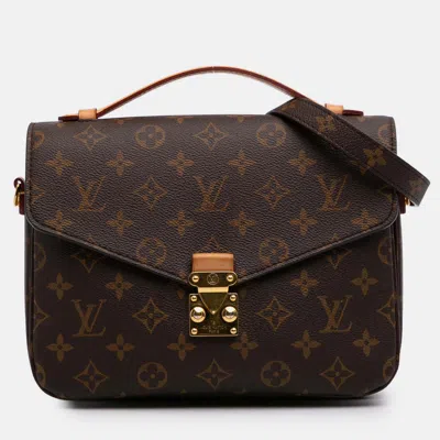 Pre-owned Louis Vuitton Brown Monogram Pochette Metis