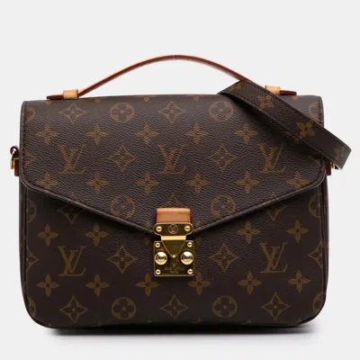 Pre-owned Louis Vuitton Brown Monogram Pochette Metis