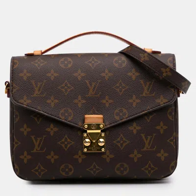 Pre-owned Louis Vuitton Brown Monogram Pochette Metis