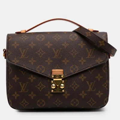 Pre-owned Louis Vuitton Brown Monogram Pochette Metis