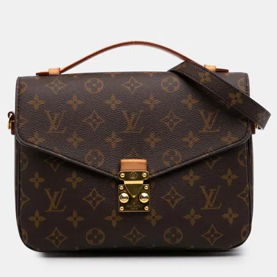 Pre-owned Louis Vuitton Brown Monogram Pochette Metis