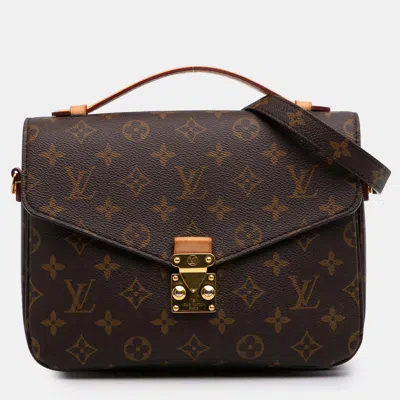 Pre-owned Louis Vuitton Brown Monogram Pochette Metis