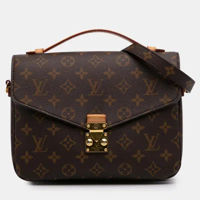 Pre-owned Louis Vuitton Brown Monogram Pochette Metis