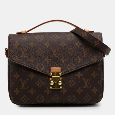 Pre-owned Louis Vuitton Brown Monogram Pochette Metis