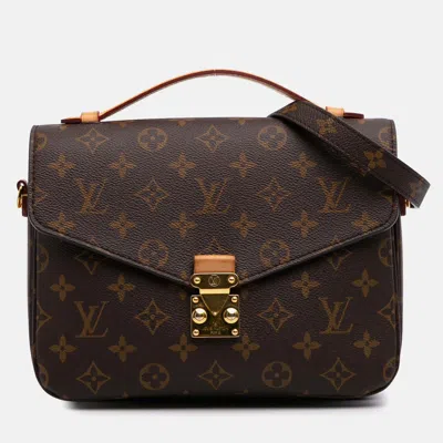 Pre-owned Louis Vuitton Brown Monogram Pochette Metis