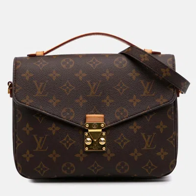 Pre-owned Louis Vuitton Brown Monogram Pochette Metis