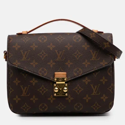 Pre-owned Louis Vuitton Brown Monogram Pochette Metis