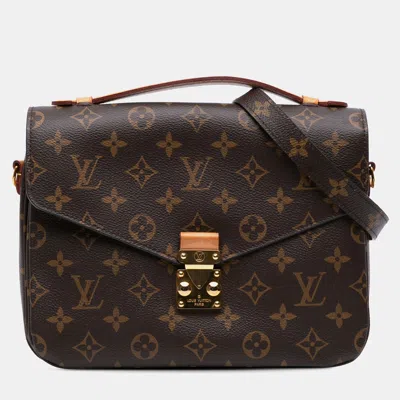 Pre-owned Louis Vuitton Brown Monogram Pochette Metis Bag