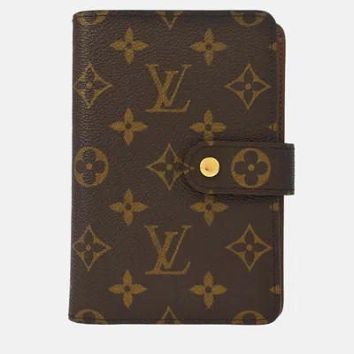 Pre-owned Louis Vuitton Brown Monogram Porte Papier Wallet