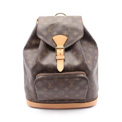 Pre-owned Louis Vuitton Brown Monogram Pvc Coated Canvas Leather Backpack ()