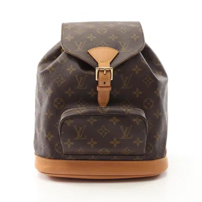Pre-owned Louis Vuitton Brown Monogram Pvc Coated Canvas Leather Backpack ()