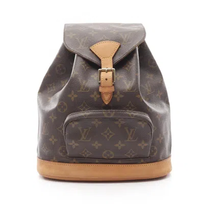 Pre-owned Louis Vuitton Brown Monogram Pvc Coated Canvas Leather Backpack ()