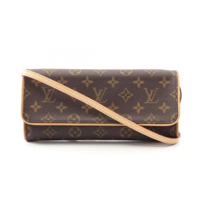 Pre-owned Louis Vuitton Brown Monogram Pvc Coated Canvas Leather Pochette Shoulder Bag ()