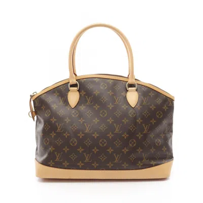 Pre-owned Louis Vuitton Brown Monogram Pvc Coated Canvas Leather Tote Bag ()