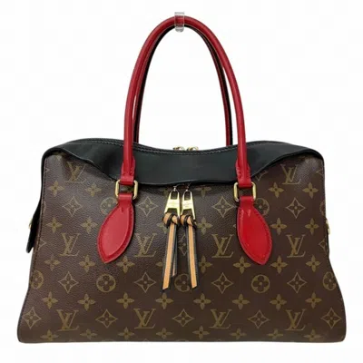 Pre-owned Louis Vuitton Brown Monogram Red Color Monogram Handbag Tote Bag () In Multi