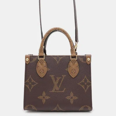Pre-owned Louis Vuitton Brown Monogram Reverse Canvas Onthego Bb Bag