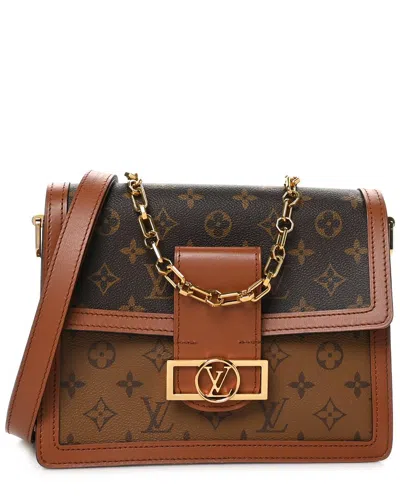 Pre-owned Louis Vuitton Brown Monogram Reverse Coated Canvas Dauphine Mm (authentic Pre-  Loved)