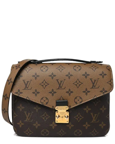 Pre-owned Louis Vuitton Brown Monogram Reverse Coated Canvas Pochette Metis (authentic  Pre-loved)