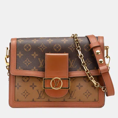 Pre-owned Louis Vuitton Brown Monogram Reverse Dauphine Mm