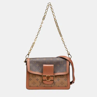 Pre-owned Louis Vuitton Brown Monogram Reverse Dauphine Mm