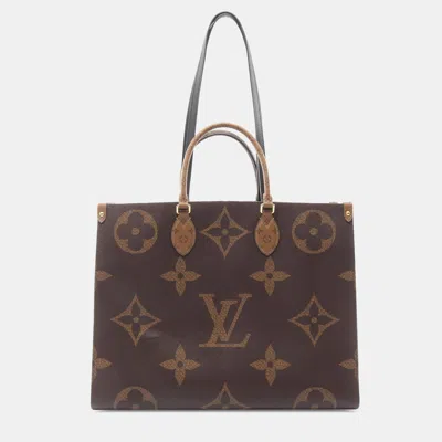 Pre-owned Louis Vuitton Brown Monogram Reverse Giant Onthego Gm