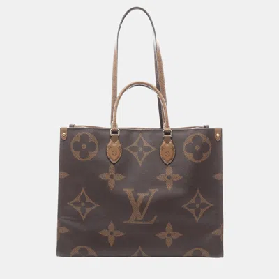 Pre-owned Louis Vuitton Brown Monogram Reverse Giant Onthego Gm