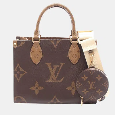 Pre-owned Louis Vuitton Brown Monogram Reverse Giant Onthego Pm