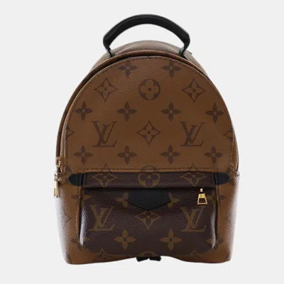 Pre-owned Louis Vuitton Brown Monogram Reverse Mini Palm Springs Backpack