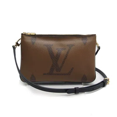 Pre-owned Louis Vuitton Brown Monogram Reverse Monogram Reverse Leather Pochette Shoulder Bag ()