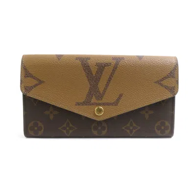 Pre-owned Louis Vuitton Brown Monogram Reverse Monogram Reverse Long Wallet (bi-fold) ()
