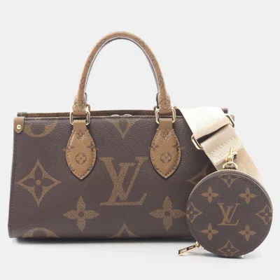 Pre-owned Louis Vuitton Brown Monogram Reverse Onthego East West