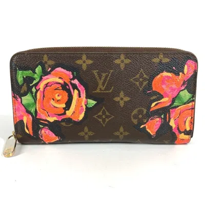 Pre-owned Louis Vuitton Brown Monogram Rose Monogram Pink Rose Canvas Long Wallet (bi-fold) ()
