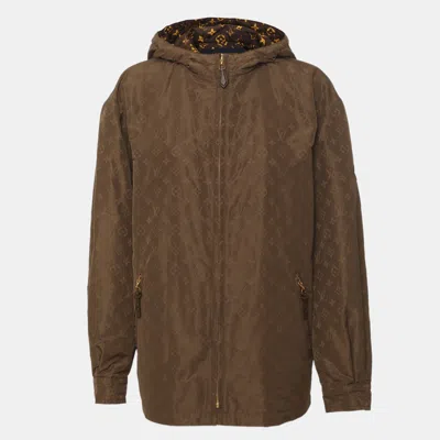 Pre-owned Louis Vuitton Brown Monogram Silk Tech Tech Windbreaker Jacket