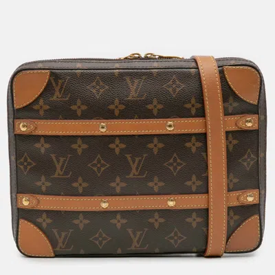 Pre-owned Louis Vuitton Brown Monogram Soft Trunk Messenger Pm