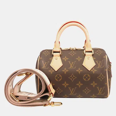 Pre-owned Louis Vuitton Brown Monogram Speedy Bandouliere 20