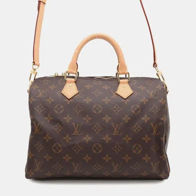 Pre-owned Louis Vuitton Brown Monogram Speedy Bandouliere 30 Bag