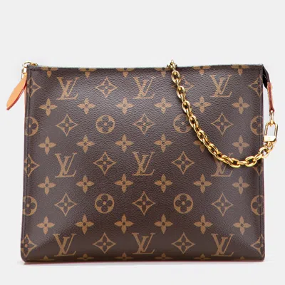 Pre-owned Louis Vuitton Brown Monogram Toiletry Pouch On Chain