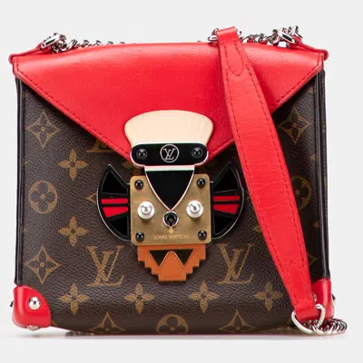 Pre-owned Louis Vuitton Brown Monogram Tribal Mask Pochette Pm