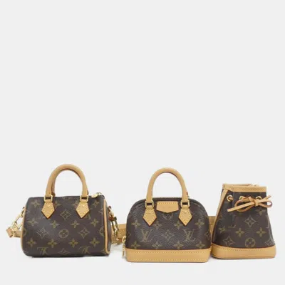 Pre-owned Louis Vuitton Brown Monogram Trio Mini Icon Handbag