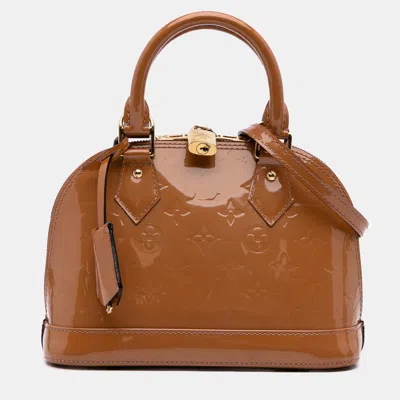 Pre-owned Louis Vuitton Brown Monogram Vernis Alma Bb Bag
