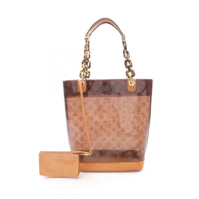 Pre-owned Louis Vuitton Brown Monogram Vinyl Vinyl Leather Tote Bag ()