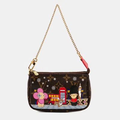 Pre-owned Louis Vuitton Brown Monogram Vivienne In London Mini Pochette Accessoires