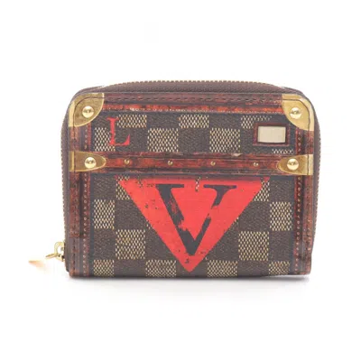 Pre-owned Louis Vuitton Brown Multi-color Coated Canvas Leather Coin Purse/coin Case ()