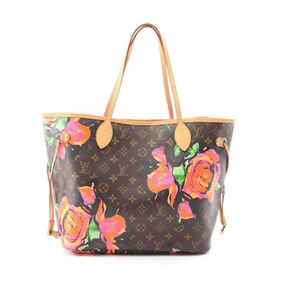 Pre-owned Louis Vuitton Brown Multi-color Pink Coated Canvas Leather Tote Bag ()
