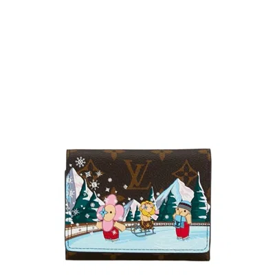 Pre-owned Louis Vuitton Brown Multi-color Pvc Leather Wallet (bi-fold) () In Brown, Multi-color
